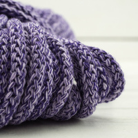 Sznurek  bawełniany  okrągły 8mm - melanż fioletowy (PLUM)