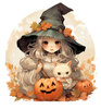 HALLOWEEN GIRL - Paneel (60cm x 50cm) Sommersweat