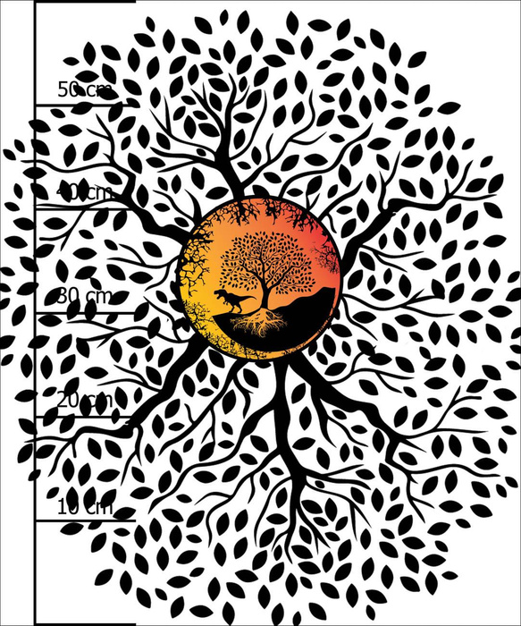 TYRANNOSAURUS (TREE) / white - panel (60cm x 50cm)