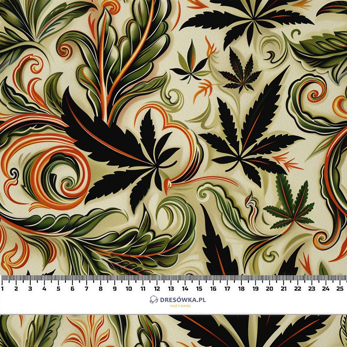 Hemp leaves WZ. 5 - Lycra 300g