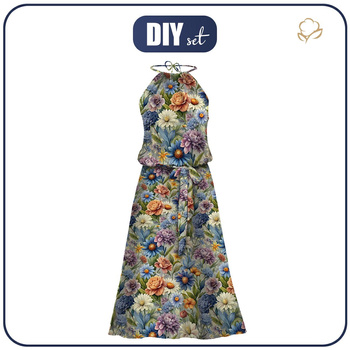 SUKIENKA "DALIA" MAXI - FLOWERS wz.15 - zestaw do uszycia