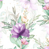 PURPLE MAGNOLIAS - Cotton woven fabric
