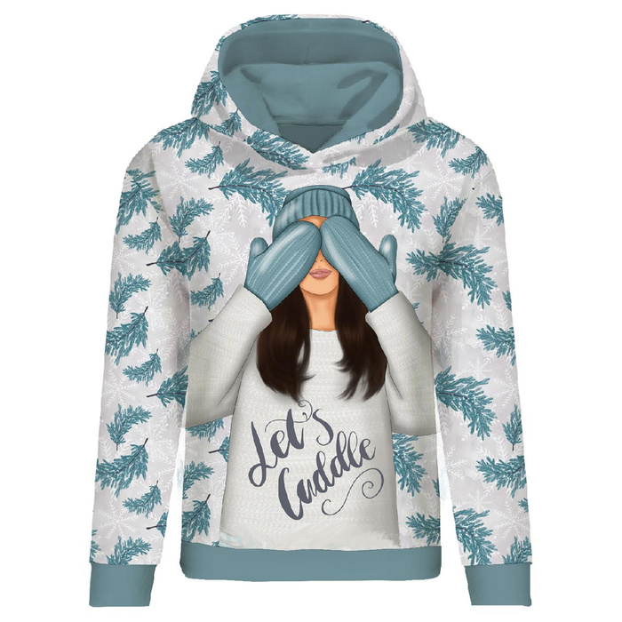 BLUZA DAMSKA (POLA) CLASSIC Z KAPTUREM - LET'S CUDDLE (ZIMA W MIEŚCIE) - dzianina pętelkowa XXXL