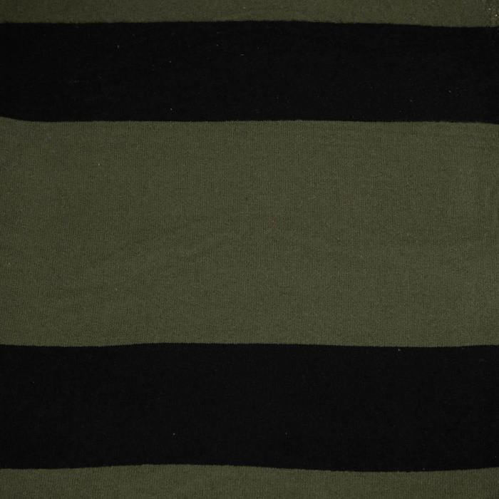 STRIPES OLIVE - BLACK - Emery sweater knit. 270g