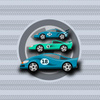 FAST WHEELS / blue - panel looped knit 