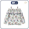 Bardot neckline blouse (VIKI) - FAIRY WORLD pat.7 - sewing set - 98-104