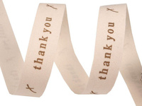 Tasiemka metka bawełniana thank you 15mm