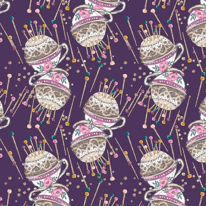 GOLDEN PINCUSHION - looped knit fabric