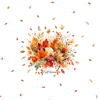 AUTUMN LEAVES / ORANGE - PANEL (60cm x 50cm)