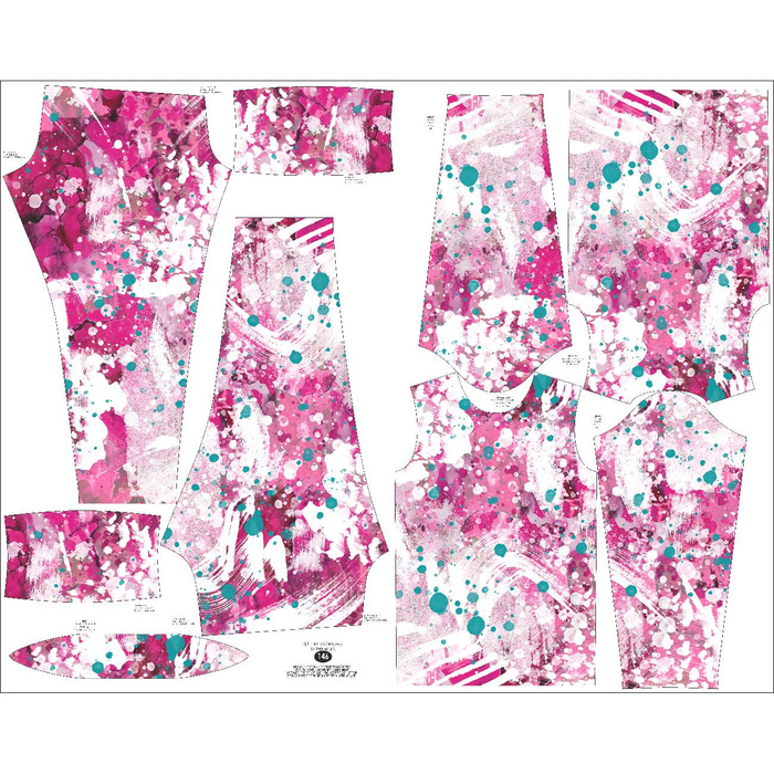 THERMO GIRL'S SET (NANCY) - PINK SPLATTER - sewing set 134