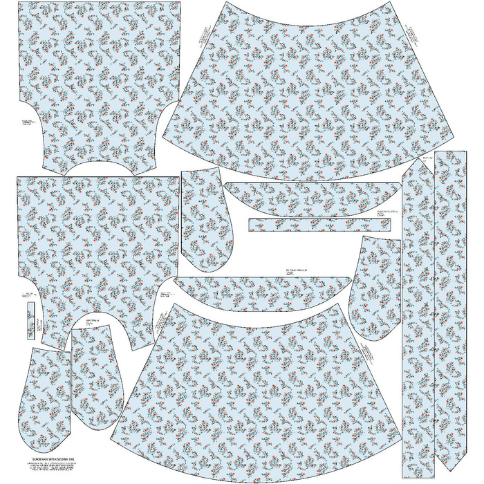 KLEID "EMMA" - STIEFMÜTTERCHEN UND SCHMETTERLINGE / hellblau - Viskosejersey mit Elasthan S