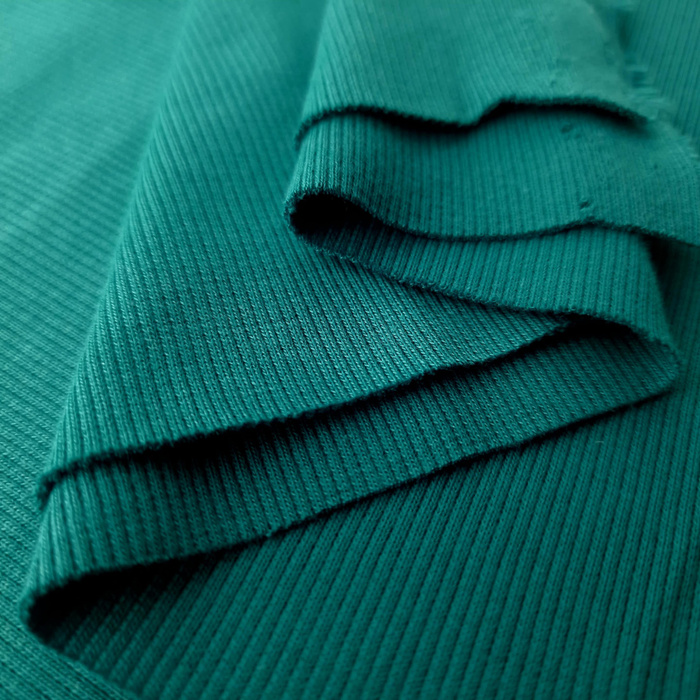 Dzianina prążkowana (ściągaczowa) - TRANSFORMATIVE TEAL (D-247)/ CYRANECZKA