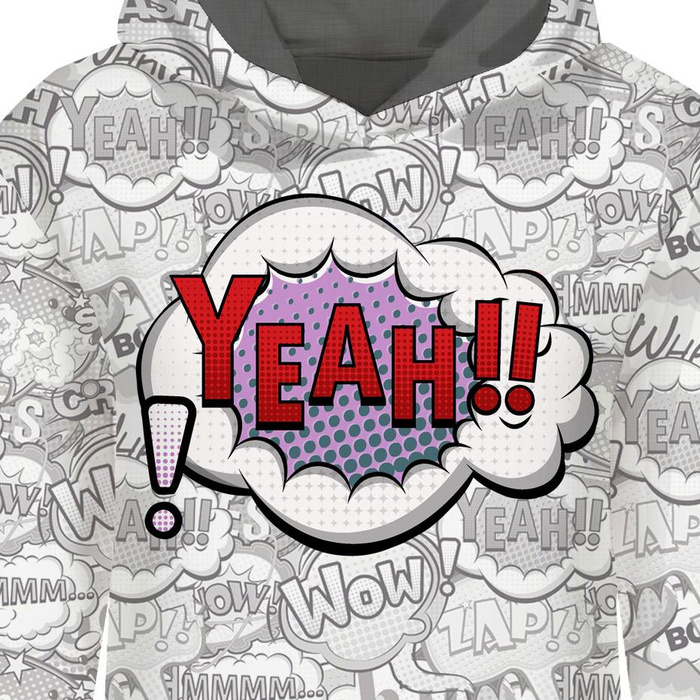 CLASSIC DAMEN HOODIE (POLA) - COMICS / yeah (violet - rot) - Sommersweat - M