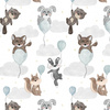 ANIMALS IN CLOUDS pat. 2 - Cotton muslin