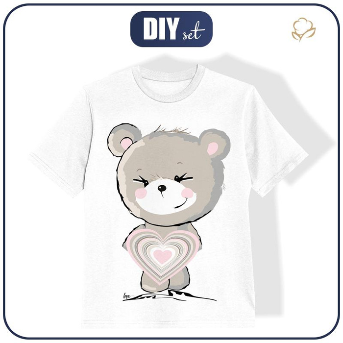 KID’S T-SHIRT- BEAR / Heart - single jersey (140/146)