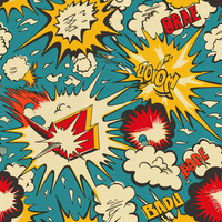 RETRO COMICS Vz.7 - teplákovina počesaná s elastanem ITY