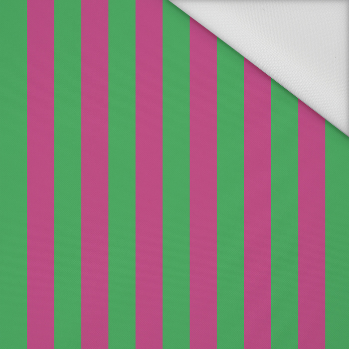 PINK-GREEN STRIPES - tkanina wodoodporna