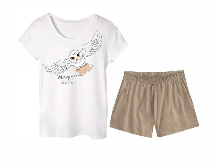 PIŻAMA-T-SHIRT - SOWA (MAGICZNA SZKOŁA) - L