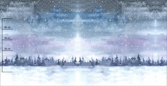 ZIMNÍ KRAJINA VZ.2 (MALOVANÝ LES) - panel (80cm x 155cm) teplákovina