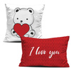 PODUSZKI DEKORACYJNE - I LOVE YOU / miś