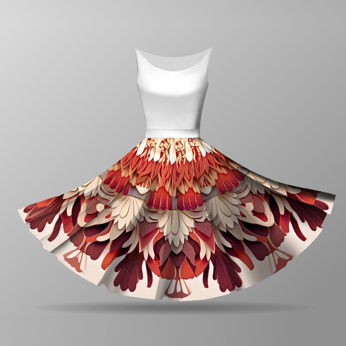 WATERCOLOR FLORAL PAT. 2 - big circle skirt panel