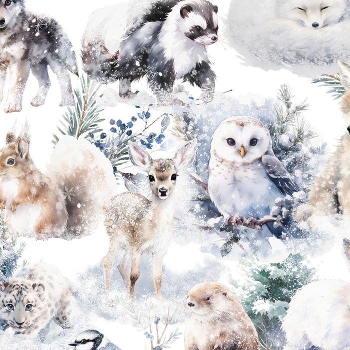 PASTEL ANIMALS WZ.1 - Hydrofobní česaná teplákovina