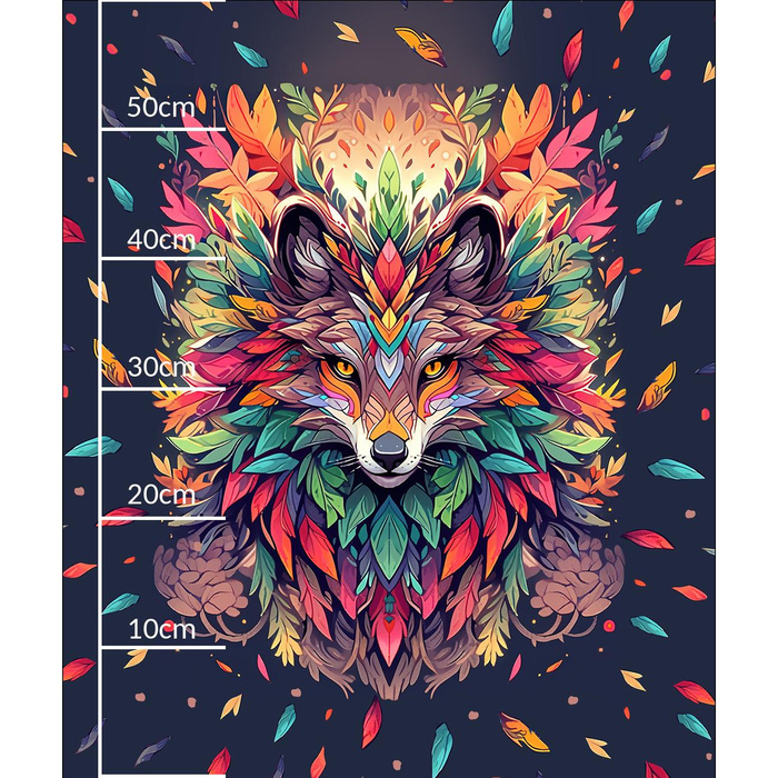 ANIMALS MANDALA wz.1 - Paneel (60cm x 50cm) Sommersweat mit Elastan ITY