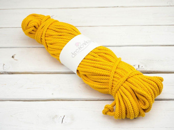 Sznurek  bawełniany  okrągły 8mm- MOTEK - ŻÓŁTY KANARKOWY (YELLOW)