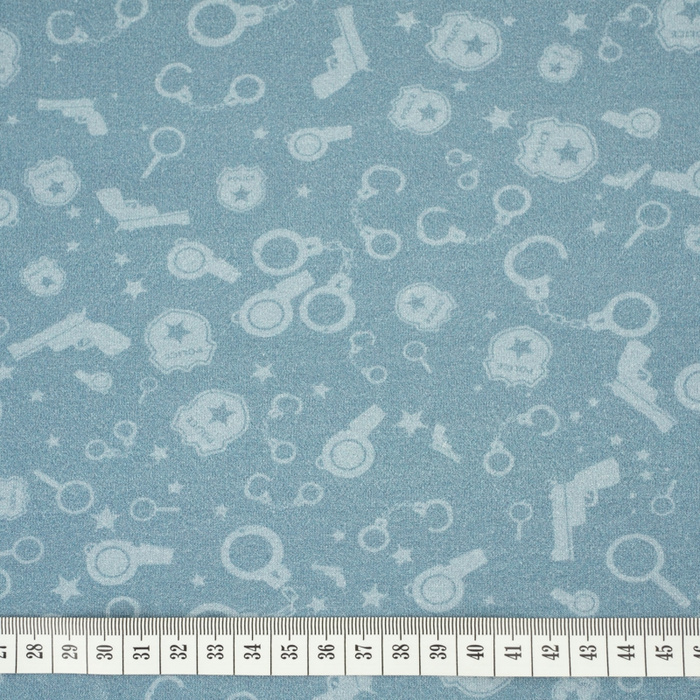 POLIZEI (Hintergrund) / dunkelgrau - Viskose-Jersey WE210