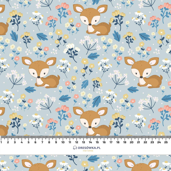 DEERS ON A MEADOW pat. 2 - Waterproof woven fabric