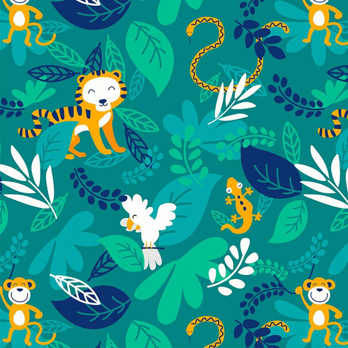 JUNGLE / animals - Waterproof woven fabric
