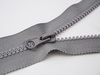 Kostěný zip 75cm dělitelný - šedý