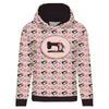 CLASSIC WOMEN’S HOODIE (POLA) - RETRO SEWING MACHINES pat. 1 / pink - looped knit fabric