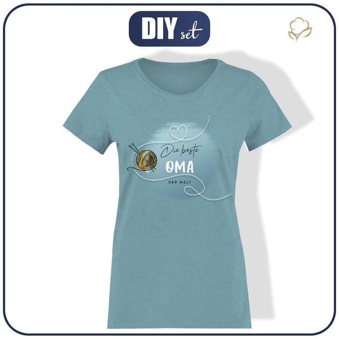 T-SHIRT DAMSKI - Die beste Oma der Welt - single jersey XL