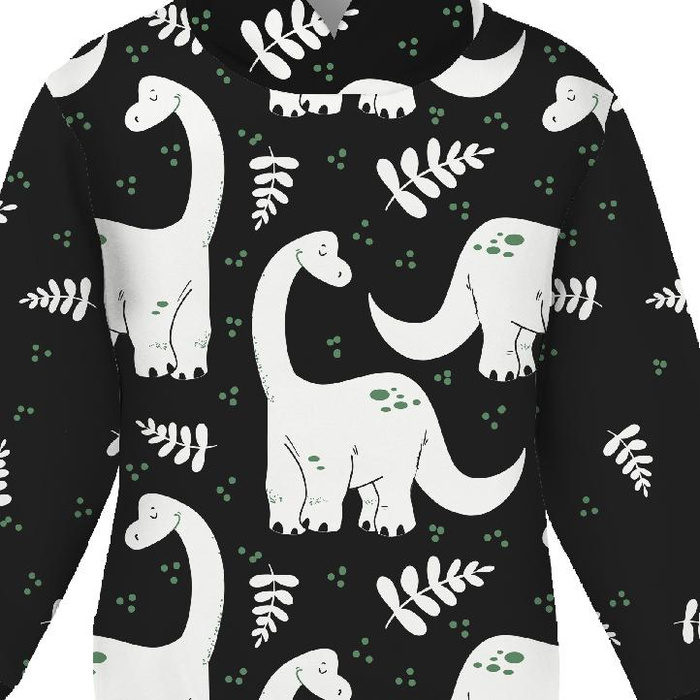 KINDER HOODIE (ALEX) - DIPLODOK / schwarz - Nähset