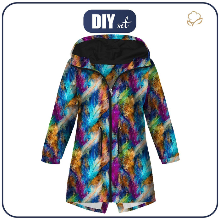 KIDS PARKA (ARIEL) - NEON FEATHERS - sewing set (122/128)