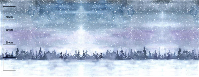 WINTERLANDSCHAFT M.2 (GEMALTER WALD) - panoramisches Paneel (60cm x 155cm)