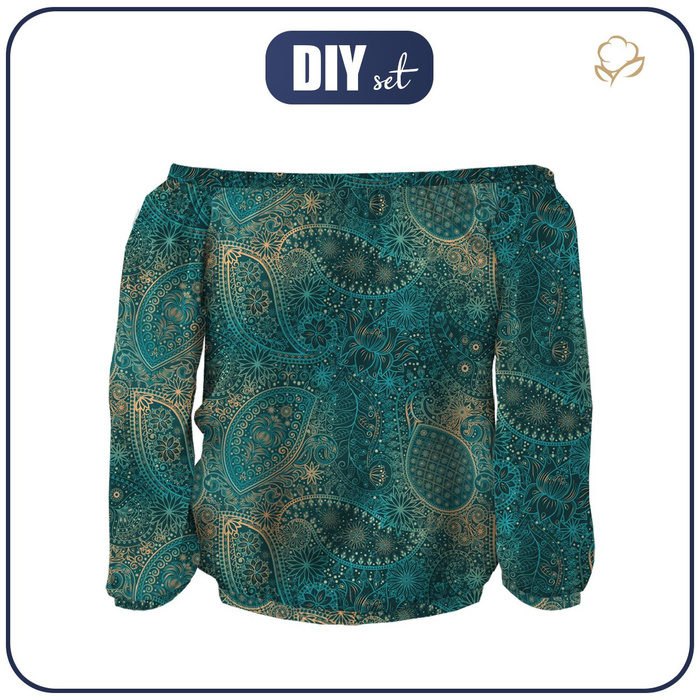 Carmenausschnitt Bluse (SOFIA) - MEHNDI 2.0 - Nähset L