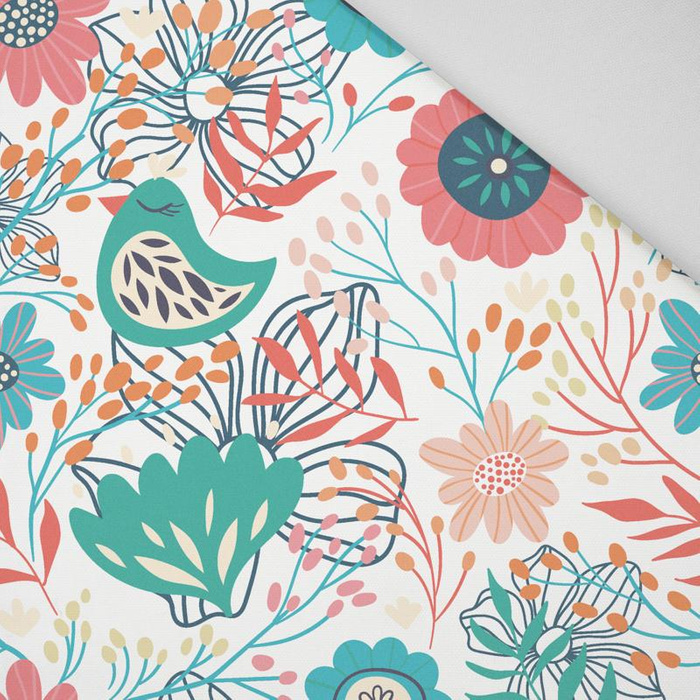 FOLK VÖGEL / weiß - HOME DECOR PREMIUM Webware