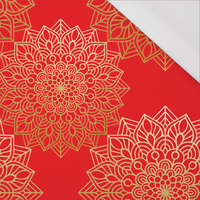 MANDALA vz. 5 / červený - organický úplet single jersey s elastanem