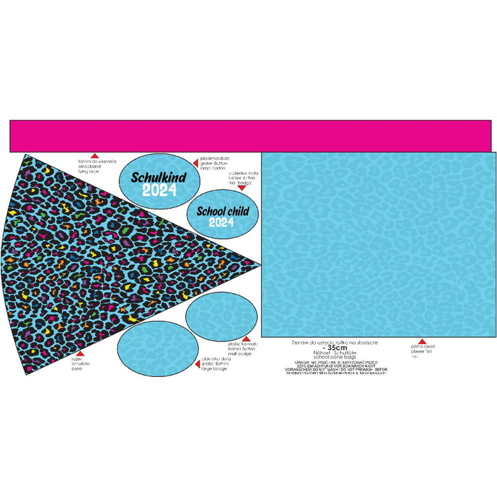 First Grade Candy Cone - NEON LEOPARD PAT. 3 - sewing set