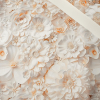 WHITE FLOWERS PAT. 4 (46 cm x 50 cm) - thick pressed leatherette