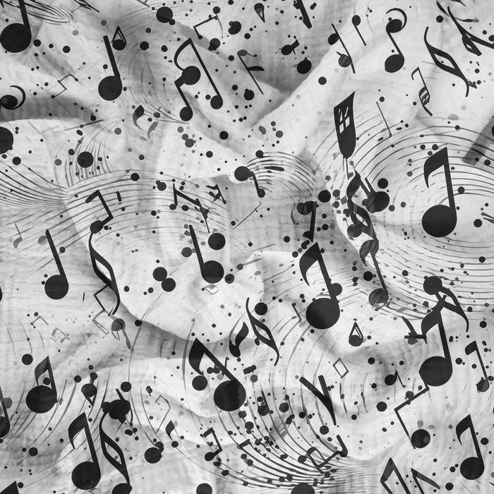 MUSIC NOTES M. 4 - Baumwoll Musselin