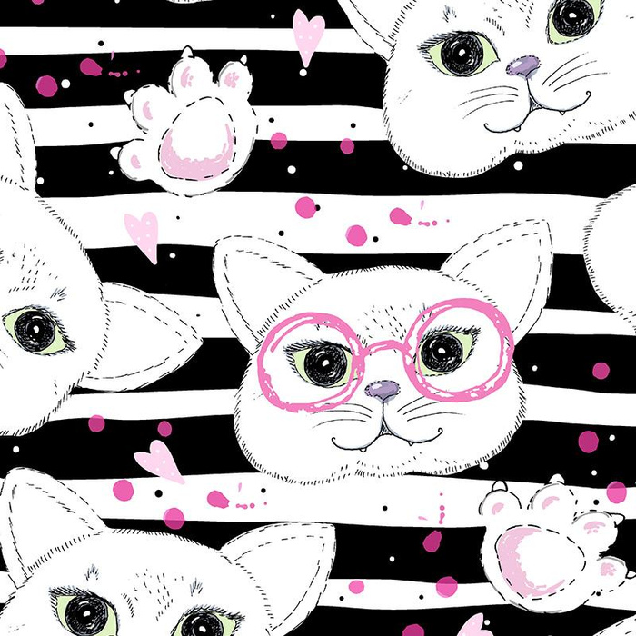 CATS IN GLASSES / pink  - softshell