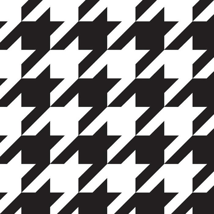 SCHWARZER HAHNENTRITT (groß) / WEIẞ - Wasserabweisende Webware