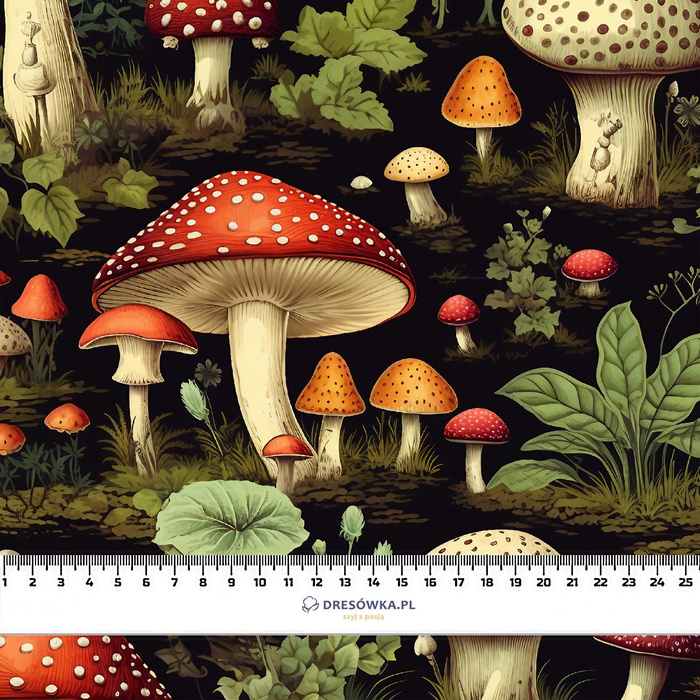 BOTANICAL FOREST wz.5 - Wintersweat angeraut mit Elastan ITY