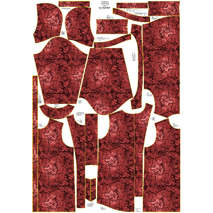 DAMENPARKA (ANNA) - SPITZEN SCHMETTERLINGE / rot - Softshell XXL