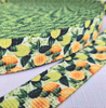 Popruhová stuha s potiskem 25 mm - Tutti Frutti wz. 11 / lime creame