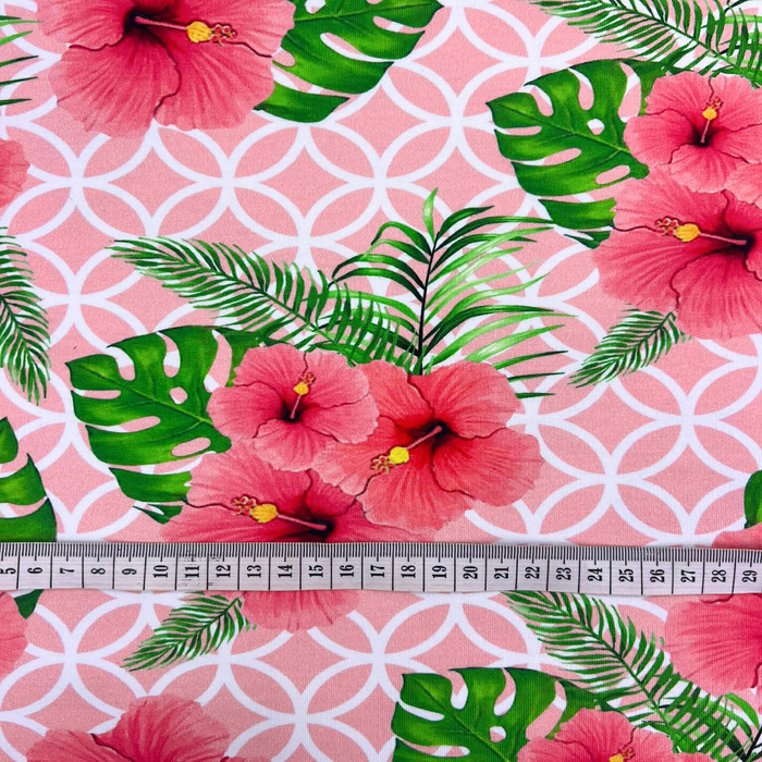 FLOWERS & MONSTERS / pink lemonade - French Terry mit Elasthan