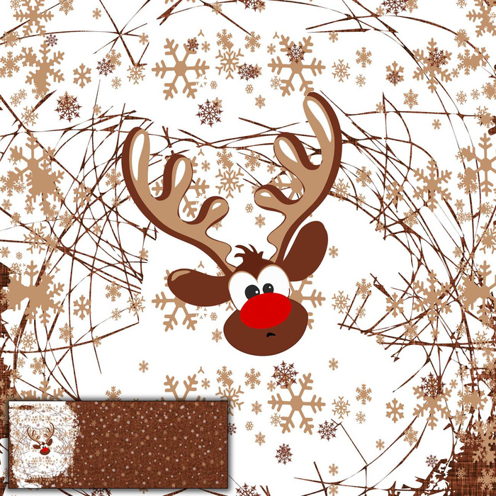 REINDEER / brown - PANORAMIC PANEL (60 x 150cm)